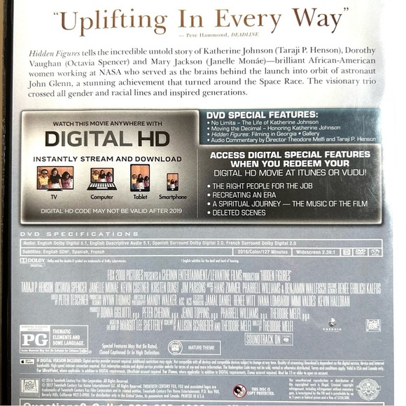 3 For $13! HIDDEN FIGURES - DVD - Over 90 Titles to Choose From! - Picture 5 of 9